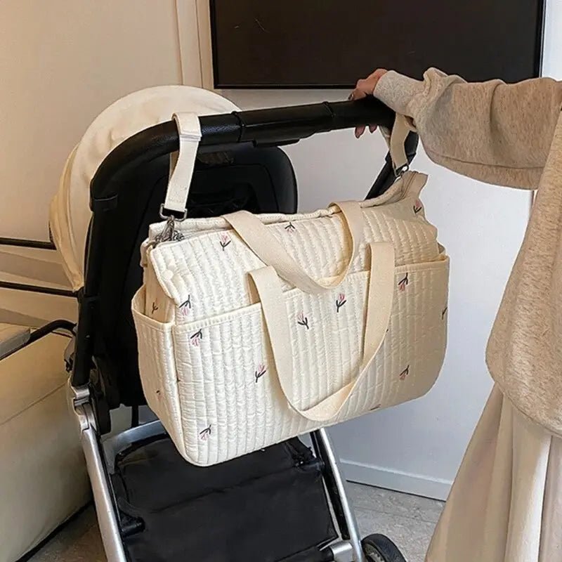 حقيبة الأمومة - Embroidered Bag for Mother with Multiple Pockets - Shopzz